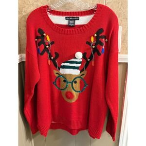 United States Sweaters‎ XL Christmas Reindeer Sweater Novelty Holiday Striped